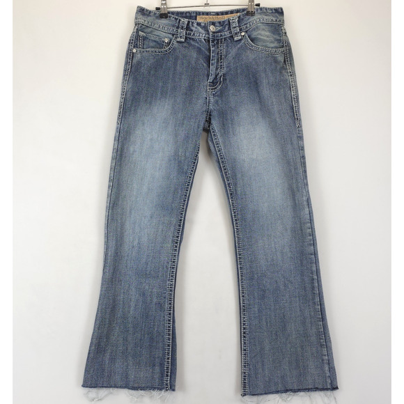 Vtg Rock & Roll Cowboy Double Barrel Jeans Straight Leg Men 32x34 Blue Denim